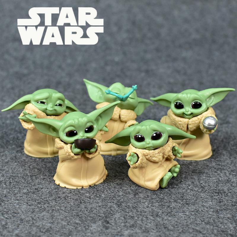 Baby Yoda Grogu Action Figure Toys Mini 5-6cm Mandalorian Yoda