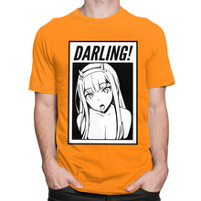 Load image into Gallery viewer, Darling In The Franxx T-Shirt Men 100% Cotton Awesome Tshirt O-neck Short Sleeves zero two Tee Shirt Fitted Anime Apparel Gift
