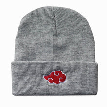 Load image into Gallery viewer, Cute Beanies Women Autumn Winter Warm Hat Anime Akatsuki Cosplay Red Cloud Embroidery Caps For Men Knitted Bonnet Unisex
