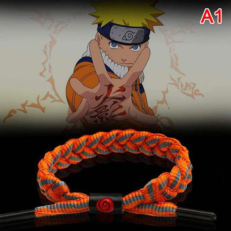 Anime Naruto Bracelet Rope Weave Chain Kakashi Itachi Cosplay Costumes Accessories Naruto Bracelet Reflective Anime Couple Gift