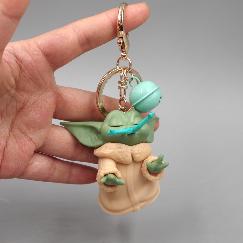 Disney Baby Yoda Keychain Yoda Model Keychain Kawaii Cartoon Pendant Keyring Anime Figure Key Chain for Kids Toy Gift