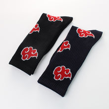 Load image into Gallery viewer, Anime Naruto Ninja Cosplay Socks Akatsuki Red Cloud Tube Socks High Quality Cotton Socks For Men And Women
